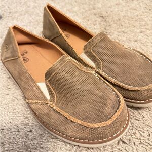 Ariat Taupe Perforated Slip-On Loafers